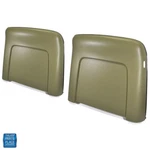 68-72 Gm Ivy Gold Bucket Seat Backs Side Button Molded Plastic & Chrome Trim Pr. Fixed Price $109.99.