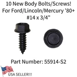 10 New Specialty Body Bolts/screws '80+ Ford Lincoln & Mercury! #14 X 3/4". Fixed Price $222.00.