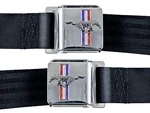 Mustang Seat Belts With Running Horses Pair 1964 - 1973 Bright Red Scott Drake. Fixed Price $124.95.