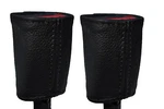 Black Stitch 2X Front Seat Belt Leather Skin Covers Fits Audi A6 C6 2005-2011. Fixed Price $116.42.