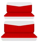 Fits 1955 To 1967 Ford Fairlane 4DOOR Front And Rear Bench Seat Covers Red White. Fixed Price $159.99.