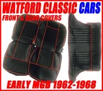 Mgb Gt Front And Rear Seat Covers 1962 -1968 Black With Red Piping. Fixed Price $360.00.
