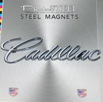 Cadillac Script Metal Emblem Magnet 6" X 1.5". Fixed Price $24.95.