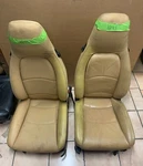 Used Genuine Porsche Tan Leather Front Seats 99352101516 99352101616. Fixed Price $1050.00.