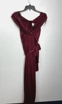 Premier Amour Dark Red V-neck Sleeveless Jumpsuit Woman's Size 4 Long Pants Belt. Fixed Price $20.99.