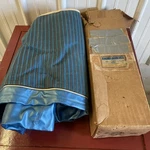 1963 Ford 2-DOOR Rear Seat Cover Blue Cloth And Vinyl Nos C3AZ-6266600-BAB. Fixed Price $249.99.