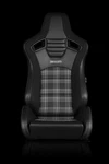 Braum Elite-s Series Sport Seats Black & Plaid (grey Stitching) Pair. Fixed Price $949.99.