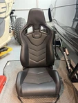 Recaro Sportster Gt Seat Black Leather Bolster / Carbon Weave Insert. Fixed Price $1500.00.