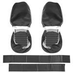 Triumph TR3A TR4 Front Seat Cover Set Vinyl Black / White Piping 1957-1965. Fixed Price $1055.41.