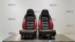 Chevy Corvette C6 Z06 Power Memory Heated Seat Set Pair Red And Black Leather. Fixed Price $1192.12.