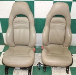 *wear* 02' Corvette C5 Oak Tan Leather Dual Power Front Lh Rh Bucket Seats Pair. Fixed Price $880.64.