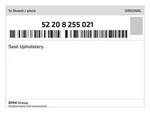 Genuine Bmw Seat Upholstery 52-20-8-255-021 New. Fixed Price $346.45.