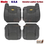 2002 Fits Chevrolet Avalanche Genuine Leather/cloth Front Seat Covers Graphite. Fixed Price $113.79.