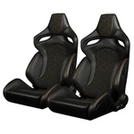 Braum Black Leatherette & Honeycomb Alcantara W/orange Stitch Orue-s Seats -pair. Fixed Price $999.99.