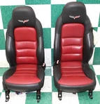 *-bag* 08' Corvette Black Cobalt Red Leather Dial Power Heated Bucket Seats 2X. Fixed Price $971.84.