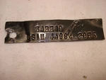 Seat Tag, Original Gm 342219. 76-78 Corvette. Fixed Price $5.00.