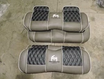 New Front & Rear Club Golf Cart Seats Custom Lazy Life Black/brown Complete. Fixed Price $549.00.