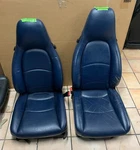 Used Genuine Porsche Navy Leather Front Seats 99352101516 99352101616. Fixed Price $1050.00.