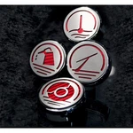 Executive Cap Covers Red Cf Inlay 4P 2005-09 Ford Mustang Automatic Chrome. Fixed Price $94.80.