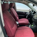 Universal Car Covers Red Pu Leather With Lumbar 04B Style 5-SEAT Full Set. Fixed Price $99.99.