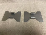 New 1971-73 Mustang Fastback Mach I Fold Down Seat Rubber Bumper Brackets (2). Fixed Price $55.00.
