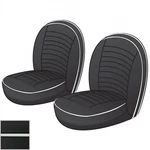 New Front Seat Cover Kit Black W/ White Triumph TR3A TR3B Early TR4 642-045. Fixed Price $659.95.